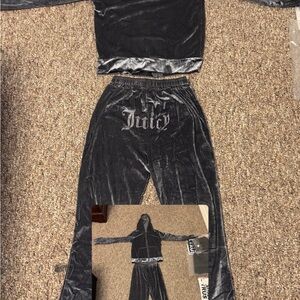Juicy Couture Charcoal Velour Set